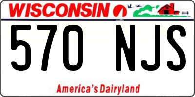 WI license plate 570NJS