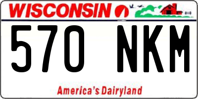 WI license plate 570NKM