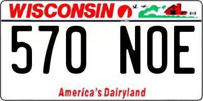 WI license plate 570NOE