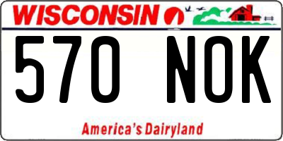 WI license plate 570NOK