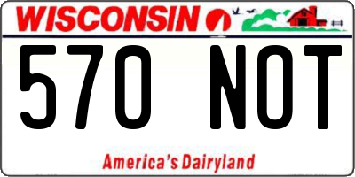 WI license plate 570NOT