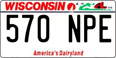 WI license plate 570NPE