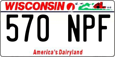 WI license plate 570NPF