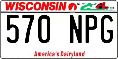 WI license plate 570NPG