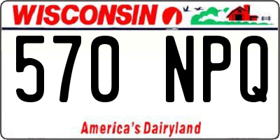 WI license plate 570NPQ