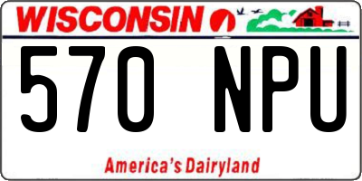 WI license plate 570NPU