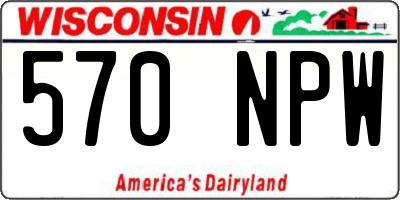 WI license plate 570NPW