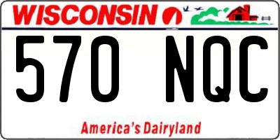 WI license plate 570NQC