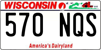 WI license plate 570NQS