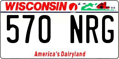 WI license plate 570NRG
