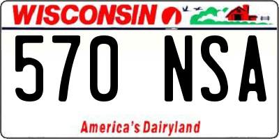 WI license plate 570NSA