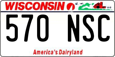 WI license plate 570NSC