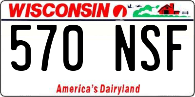 WI license plate 570NSF