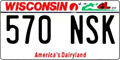 WI license plate 570NSK