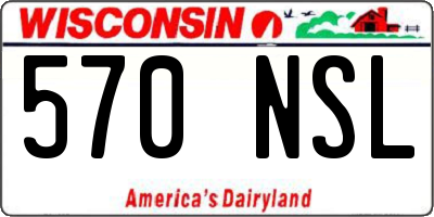 WI license plate 570NSL