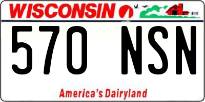 WI license plate 570NSN