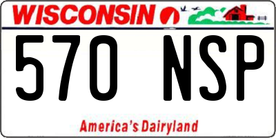 WI license plate 570NSP