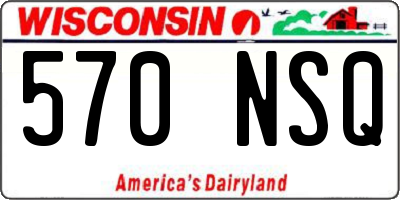 WI license plate 570NSQ