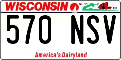WI license plate 570NSV