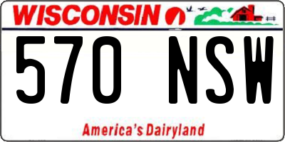 WI license plate 570NSW