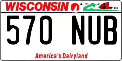 WI license plate 570NUB