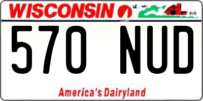 WI license plate 570NUD