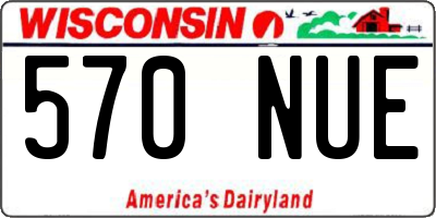 WI license plate 570NUE