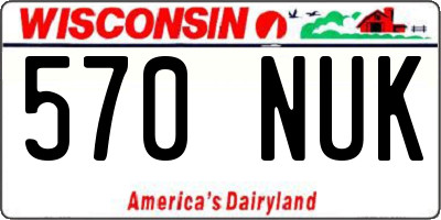 WI license plate 570NUK