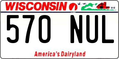 WI license plate 570NUL