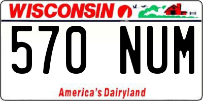 WI license plate 570NUM