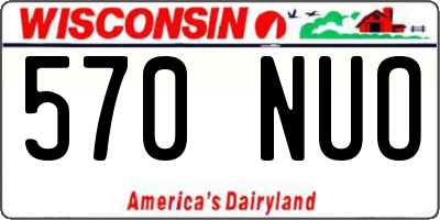 WI license plate 570NUO