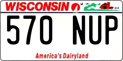 WI license plate 570NUP
