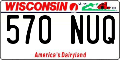 WI license plate 570NUQ
