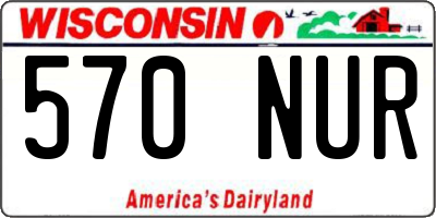 WI license plate 570NUR