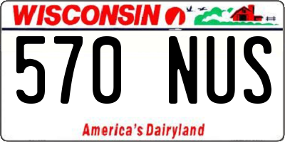 WI license plate 570NUS