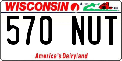 WI license plate 570NUT