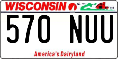 WI license plate 570NUU