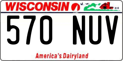 WI license plate 570NUV