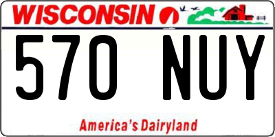 WI license plate 570NUY
