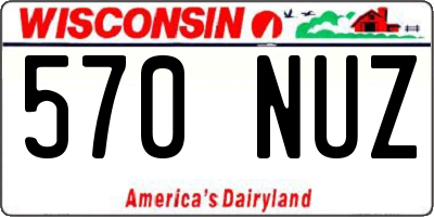 WI license plate 570NUZ