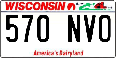 WI license plate 570NVO
