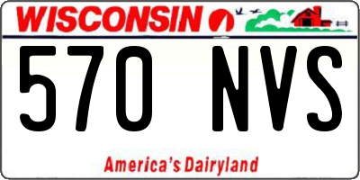WI license plate 570NVS