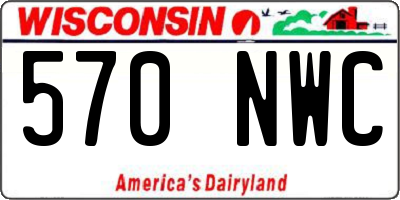 WI license plate 570NWC