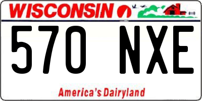WI license plate 570NXE