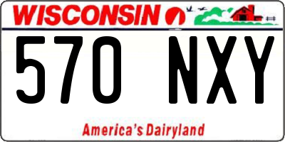 WI license plate 570NXY