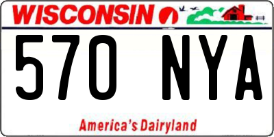 WI license plate 570NYA
