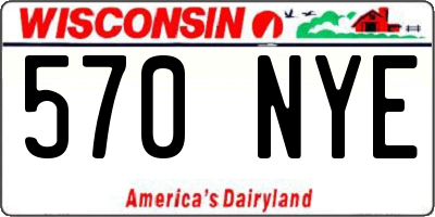 WI license plate 570NYE