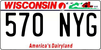 WI license plate 570NYG