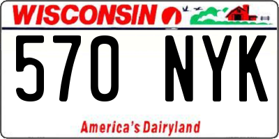 WI license plate 570NYK