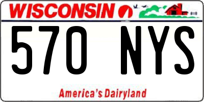WI license plate 570NYS